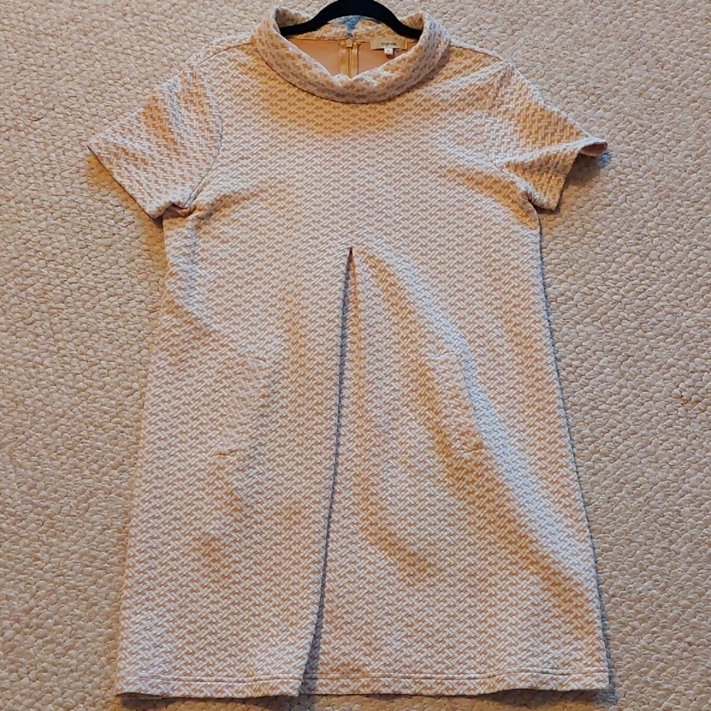 Tyler Boe Cream and Tan Textured Dress, Medium